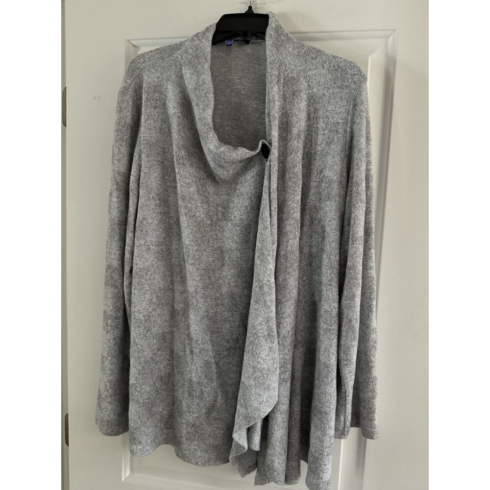 APT 9 Gray Asymmetric Long Sleeve Blouse Soft Like Flannel Women’s Plus Size 2X